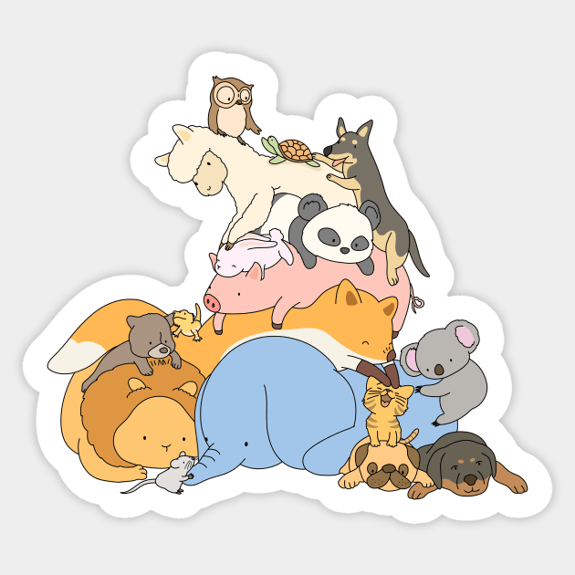 Giant hug Sticker by Jang_and_Fox